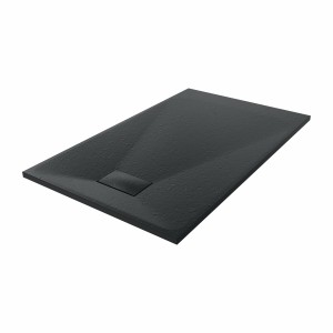 Terra - 1300x800mm Slate Effect Rectangle Shower Tray Black