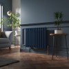 Lulea 600 x 760mm Sapphire Blue Single Horizontal Flat Panel Designer Radiator