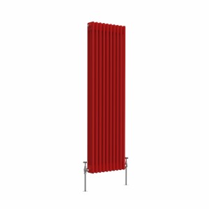 Bern 1500 x 470mm Traditional Signal Red Triple Vertical Column Radiator
