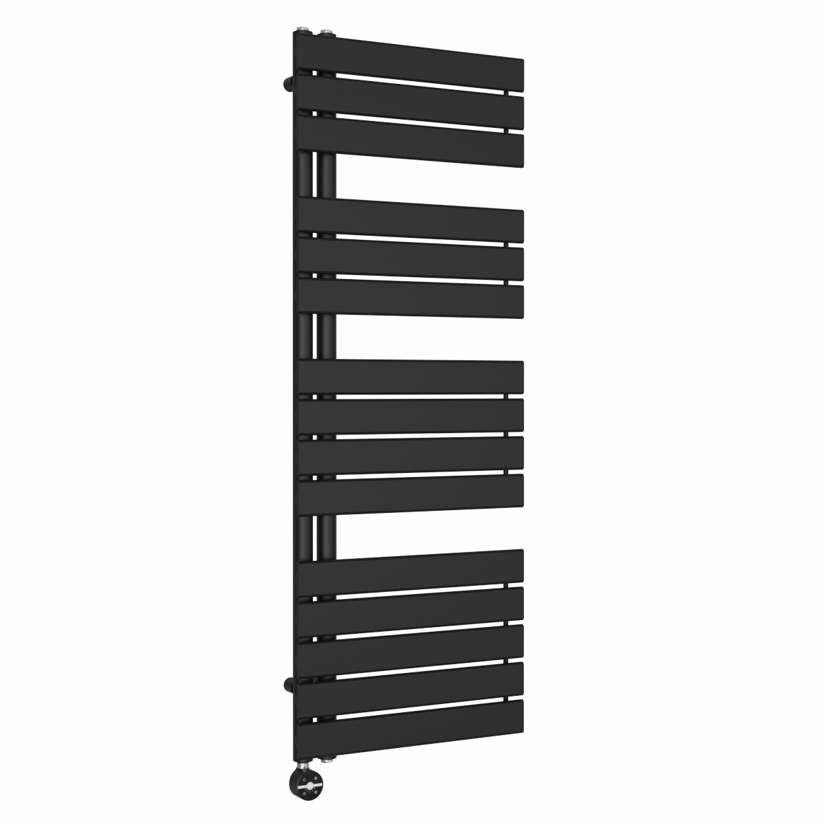 Kristiansund 1380 x 500mm Black Thermostatic Touch Control Electric Heated Towel Rail