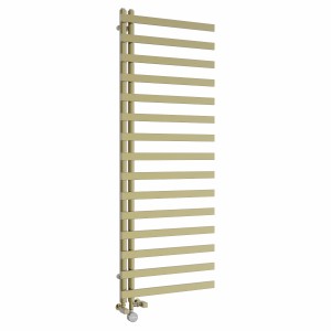 Kemi 1600 x 600mm Dual Fuel Brushed Brass Thermostatic Touch Control Electric Heated Towel Rail