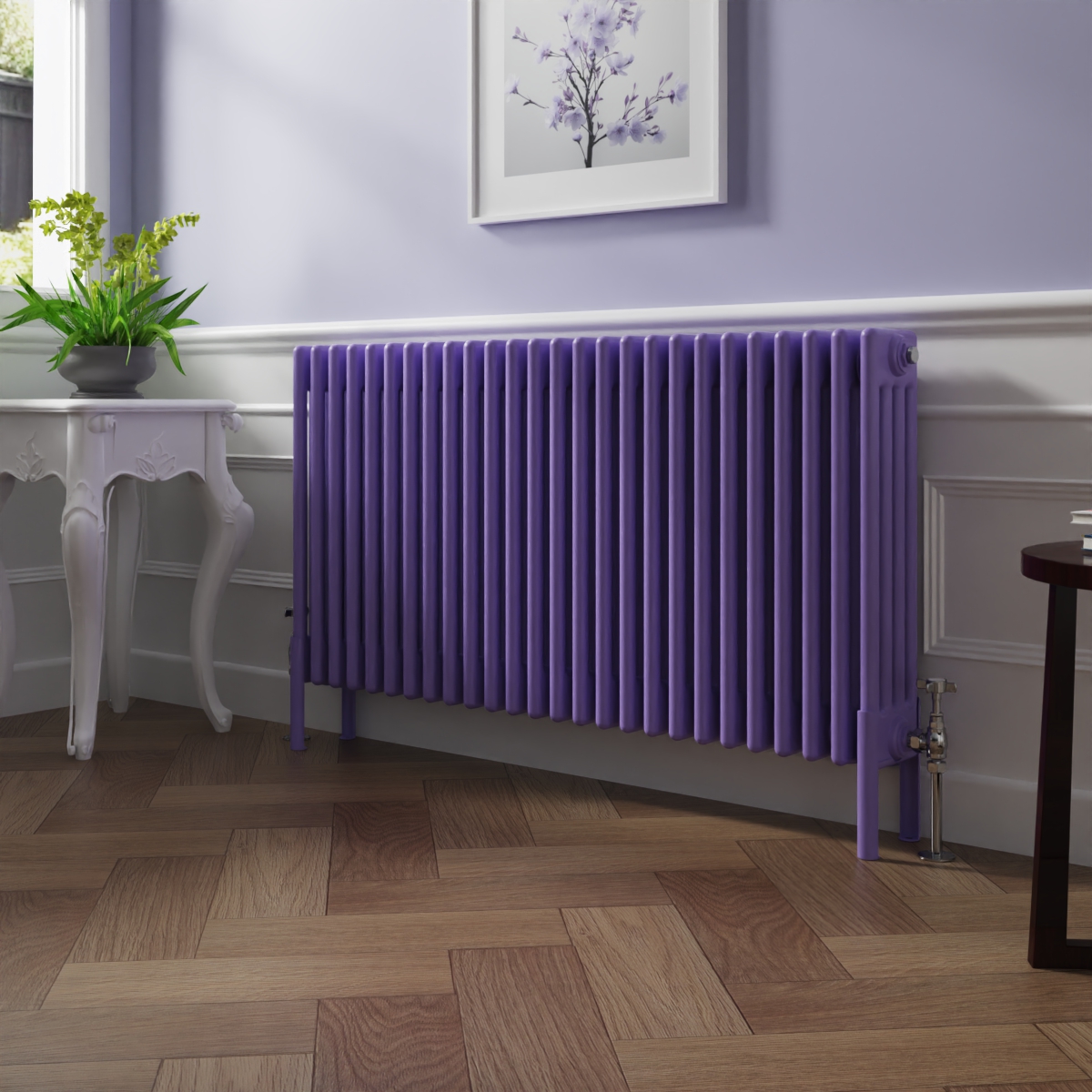 Bern 600 x 1190mm Elegant Purple Four Column Horizontal Traditional Radiator