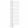 Kristiansund Round 1250 x 500mm Dual Fuel White Thermostatic Touch Control Electric Heated Towel Rail