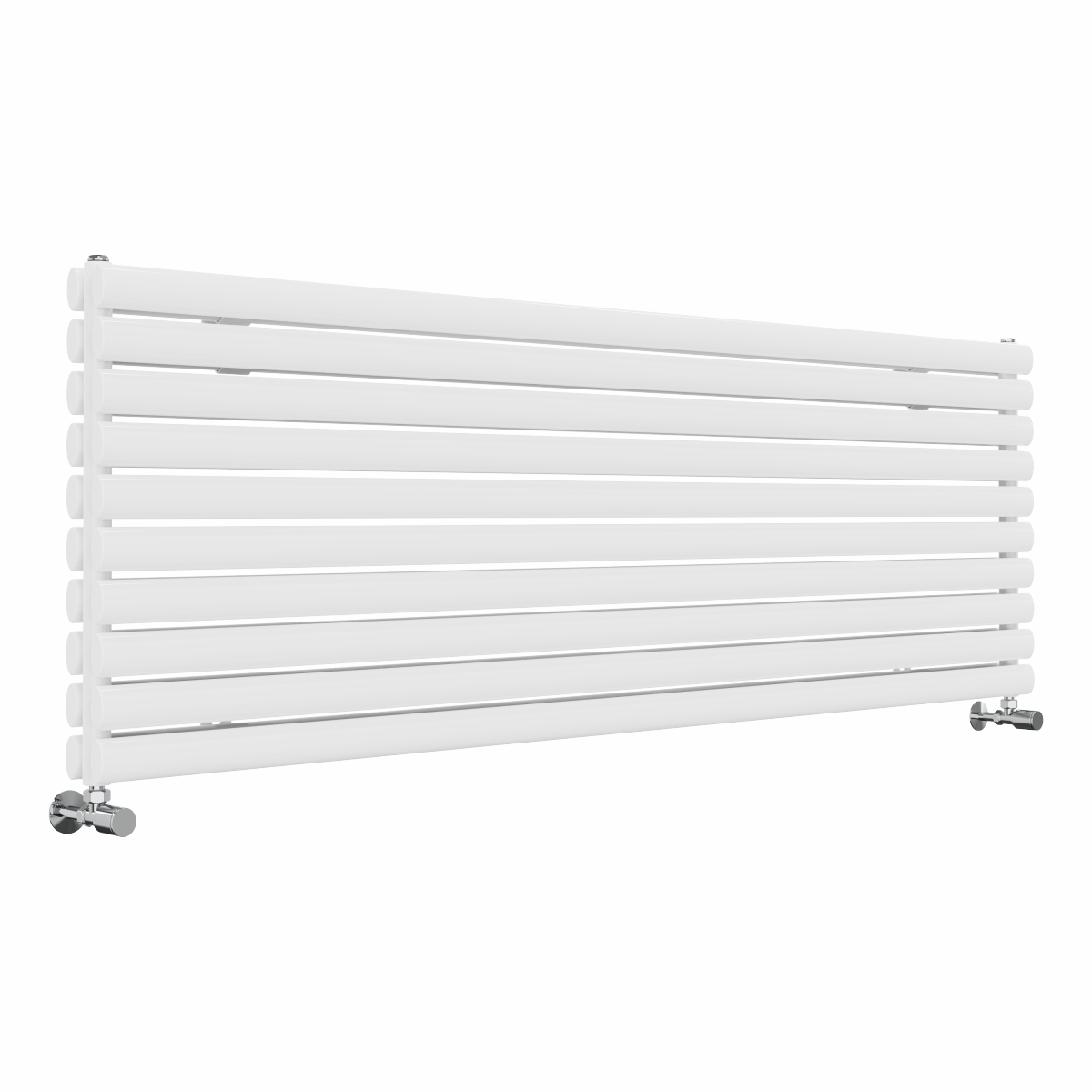 Norden 591 x 1800mm White Double Horizontal Oval Tube Designer Radiator