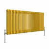 Bern 600 x 1460mm Zinc Yellow Double Column Horizontal Traditional Radiator