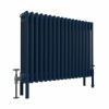 Bern 600 x 830mm Traditional Sapphire Blue Horizontal Four Column Radiator