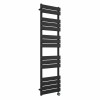Juva 1600 x 450mm Satin Black Flat Panel Thermostatic Touch Control Wifi Electric Heated Towel Rail