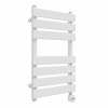 Juva 650 x 400mm White Flat Panel Thermostatic Touch Control Electric Heated Towel Rail