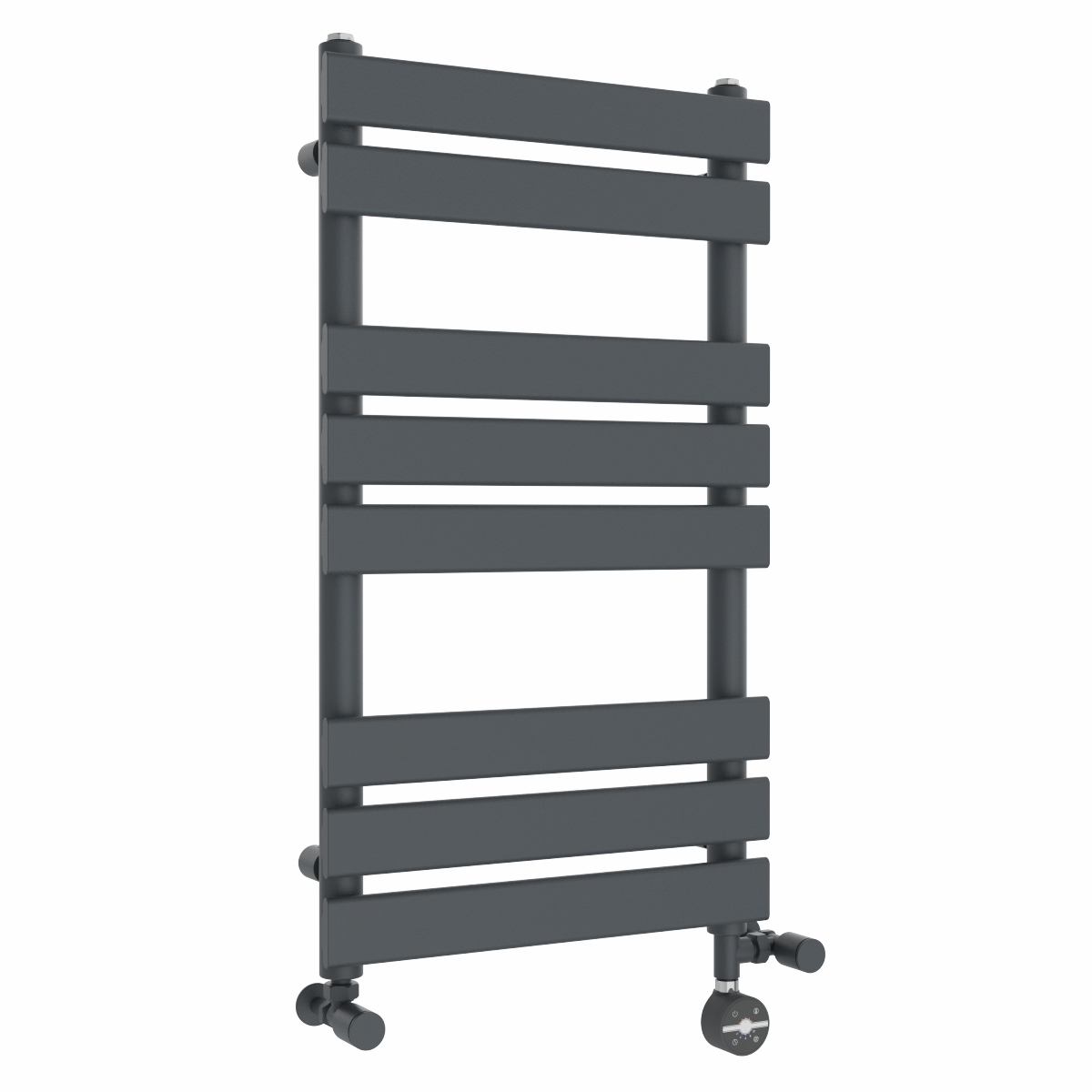 Juva 800 x 450mm Dual Fuel Sand Grey Flat Panel Thermostatic Touch Control Electric Heated Towel Rail