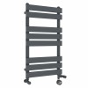 Juva 800 x 450mm Dual Fuel Sand Grey Flat Panel Thermostatic Touch Control Electric Heated Towel Rail