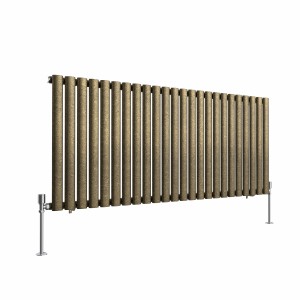 Norden 600 x 1417mm Black Gold Single Horizontal Oval Column Designer Radiator