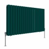 Norden 600 x 1181mm Blue Green Double Oval Column Horizontal Designer Radiator