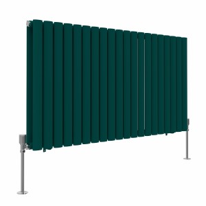 Norden 600 x 1181mm Blue Green Double Oval Column Horizontal Designer Radiator