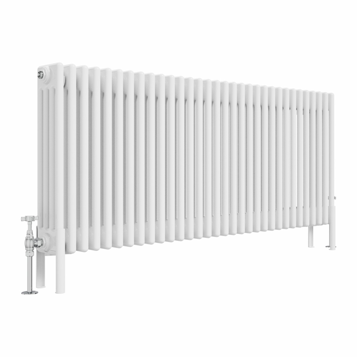 Bern 600 x 1460mm White Four Column Horizontal Traditional Radiator
