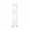 Fjord 1200 x 300mm Curved White Heated Towel Rail
