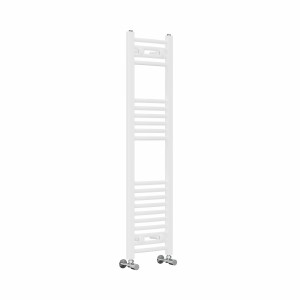 Fjord 1200 x 300mm Curved White Heated Towel Rail