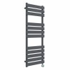 Juva 1200 x 450mm Sand Grey Flat Panel Thermostatic Touch Control Wifi Electric Heated Towel Rail