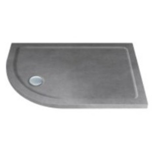 Shower Tray 1200 x 900 mm ABS Stone 550 Radius Left Hand Offset Quad Grey Sparkle