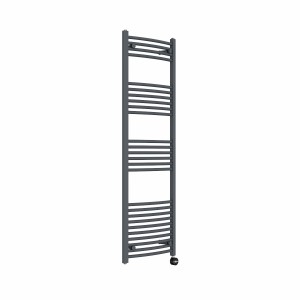 Fjord 1600 x 500mm Curved Anthracite Thermostatic Touch Control Electric Heated Towel Rail