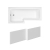 Leyland 1500mm L Shape Shower Bath Left Hand with Front Panel