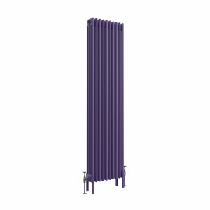 Bern 1800 x 470mm Elegant Purple Four Column Vertical Traditional Radiator