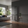 Lulea 1800 x 270mm Black Silver Single Vertical Flat Panel Designer Radiator