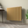 Karlstad 600 x 750mm Metallic Gold Double Flat Panel Horizontal Designer Radiator