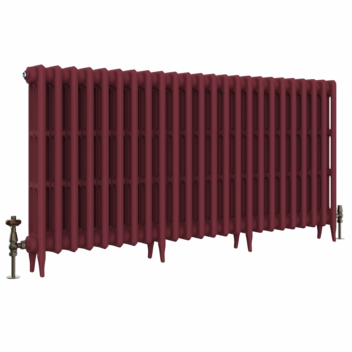 Classic  745 x 1522mm Farrow & Ball Eating Room Red Triple Column Cast Iron Radiator - 24 Sections