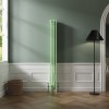 Bern 1800 x 200mm Traditional Pastel Green Vertical Four Column Radiator