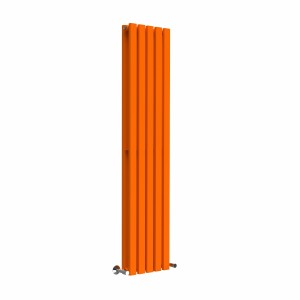 Lulea 1600 x 340mm Bright Orange Double Flat Panel Vertical Designer Radiator