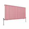Norden 600 x 1181mm Rose Clair Pink Single Oval Column Horizontal Designer Radiator