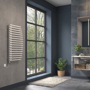 Sigla 1000 x 550mm White Simple Electric Heated Towel Rail