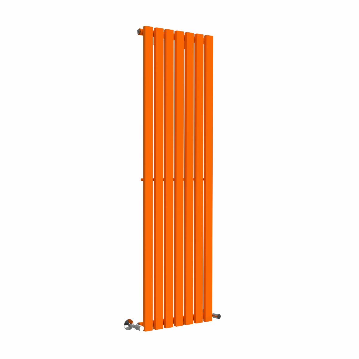 Lulea 1600 x 480mm Bright Orange Single Flat Panel Vertical Designer Radiator