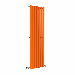 Lulea 1600 x 480mm Bright Orange Single Flat Panel Vertical Designer Radiator