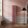 Bern 1800 x 470mm Rose Pink Four Column Vertical Traditional Radiator