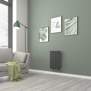Norden - Anthracite Horizontal Oval Column Designer Radiator- 600mm Height - Choice of Width