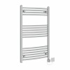 Fjord 1000 x 600mm Curved Chrome HEC Thermostatic Electric Heated Towel Rail