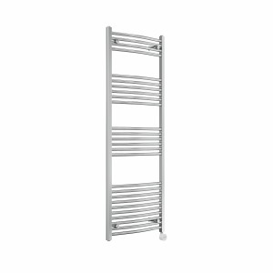 Fjord 1600 x 600mm Curved Chrome Thermostatic Touch Control Electric Heated Towel Rail