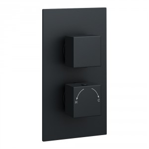 Kartell Nero - Square Concealed Thermostatic Shower Valve 1 Outlet - Matt Black