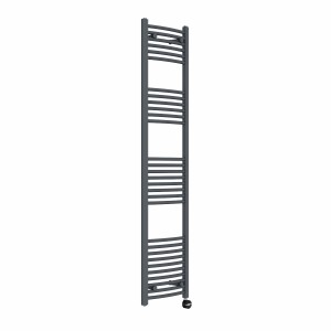 Fjord 1800 x 400mm Curved Anthracite Thermostatic Touch Control Electric Heated Towel Rail