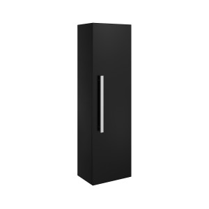 Calm Matt Black Wall Mounted Tall Bathroom Storage Unit