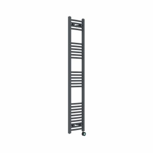 Fjord 1600 x 300mm Curved Anthracite Thermostatic Touch Control Wifi Electric Heated Towel Rail