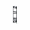 Fjord 1200 x 400mm Curved Anthracite Thermostatic Touch Control Electric Heated Towel Rail