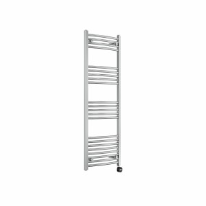 Fjord 1400 x 500mm Curved Chrome Thermostatic Touch Control Electric Heated Towel Rail
