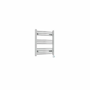 Fjord 600 x 600mm Curved Chrome Thermostatic Touch Control Wifi Electric Heated Towel Rail