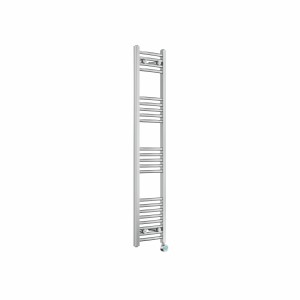 Fjord 1400 x 300mm Curved Chrome Thermostatic Touch Control Wifi Electric Heated Towel Rail
