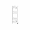 Fjord 1200 x 500mm Curved White Thermostatic Touch Control Electric Heated Towel Rail