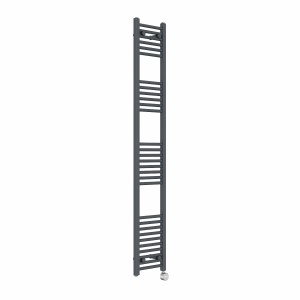 Bergen 1800 x 300mm Straight Anthracite Thermostatic Touch Control Electric Heated Towel Rail