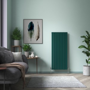 Karlstad 1600 x 682mm Blue Green Double Flat Panel Vertical Designer Radiator