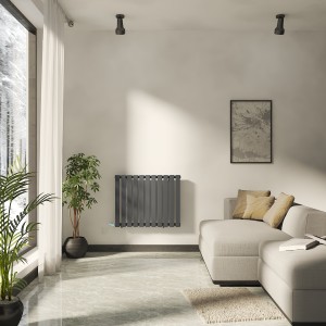 Lulea 600 x 760mm Anthracite Flat Panel Horizontal Wifi Electric Radiator - 800W